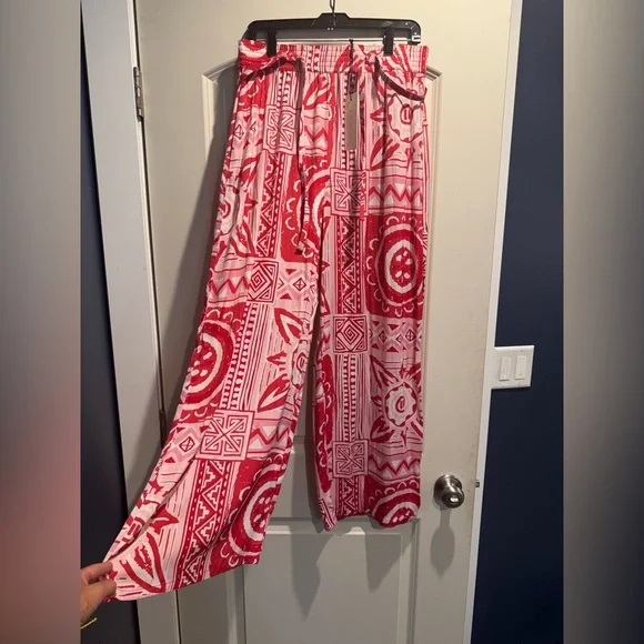 Rachel Zoe Red and White Wide Leg Jumpsuit - Picture 2 of 2